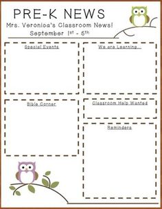 45 best preschool newsletter templates images newsletter ideas