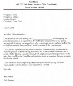 sample of a cover letter for employment