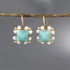 Impresionante Azul Lágrima en cascada collar y pendiente conjunto Con Cristales