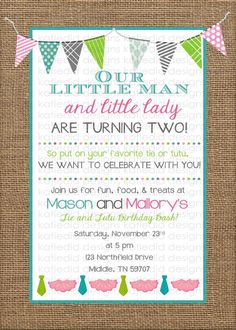 twins first birthday party invitation cupcake twins first