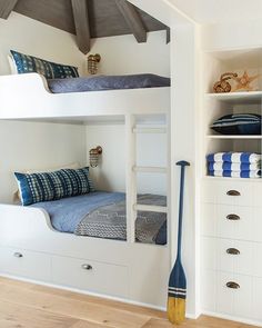 84 Best Bunk Beds Images On Pinterest In 2018 Bedrooms Bunk Room Idea L Built In Beds Coastal Decorating Cottage Style Bedroom Farmhouse Nautical Giannetti Home