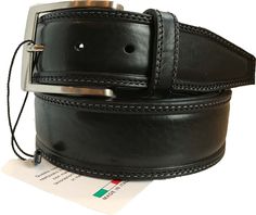 FULL GRAIN 100/% ITALIAN HIDE LEATHER BELT DENIM BLUE STITCHED 40MM S M L XL XXL