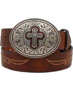 Lucky Brand Ford Logo Buckle Men/'s Western Leather Belt Brown NWT 32 34 36