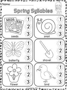 pic Spring Syllables Worksheet syllable worksheet