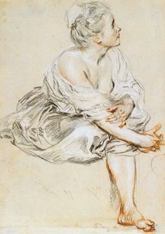 Jean-Antoine Watteau Reproduction Two Studies of a Flutist Fine Art Print