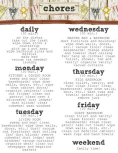 great daily cleaning schedule
