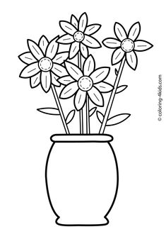 Flowers Coloring Pages For Kids Printable 6