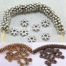 40//120pcs Tibetan silver//Gold flower Daisy Loose Charms Spacer Beads 8mm