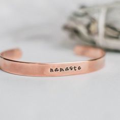 298 Best Quote Bracelets Images On Pinterest In 2018 Bracelet Simple Namaste Cuff Bracelet In Your Choice Of Metal