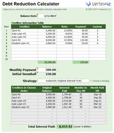 free debt snowball spreadsheet calculator to pay off debt faster my board pinterest calculator debt and budgeting