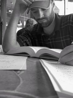 A man reading a book