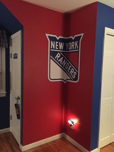 Bedroom Ideas New York my sons newly painted bedroom. new york rangers colors. | home Bedroom Ideas New York my sons newly painted bedroom. new york rangers colors. | home