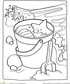 Sand Pail Coloring Page Beach PlayBeach FunSummer