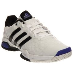 adidas Men`s Barricade Team 4 Tennis Shoes White and Iron Metallic