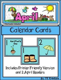 if you are looking for a cute and fun april calendar theme or are wanting to