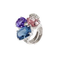 precio reducido! Rosa Zafiro Anillo Solitario en sólido 925 Plata De Ley