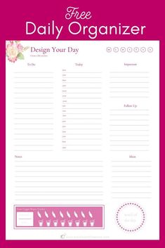 a free daily planner printable with 15 minute intervals to help you