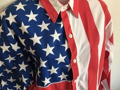 Ely Patriotic USA Flag Stars /& Stripes Short Sleeve Western Cowboy Rodeo Shirt