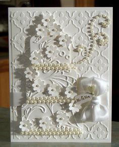 30 Anniversaire de Mariage//Mariage Carte avec boîte cadeau Handmade Personnalisé 3D Pearl