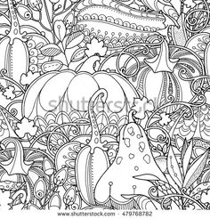 Seamless Garden Pattern In Doodle Style Floral Ornate Decorative Tribal Vector Design