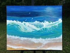 The Sea Speaks To Me II; Original Encaustic Seascape; 16 x 20 x 1 12