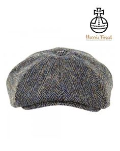 GREEN HERRINGBONE SCOTTISH HARRIS TWEED NEWSBOY GATSBY PEAKY BLINDERS CAP