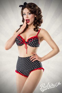Highwaist Bikin von BELSIRA Vintage Marine Retro Rockabilly 50er Gr.XS-XL/'50044/'