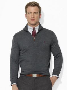 Merino Wool Half-Zip Sweater - Half-Zip \u0026 Mock Neck Sweaters - RalphLauren