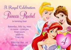 disney princesses birthday invitations