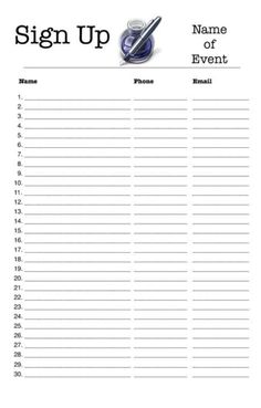 21 sign up sheets free word excel pdf documents download word sign up sheet