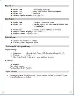 best cv format for engineers