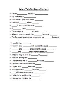 How To Write An Essay For High School Students Heres A List Of Math Talk Sentence Starters Custom Essay Paper also How To Write An Essay Proposal Best Sentence Starters Images Vocabulary St Grades Language High School Argumentative Essay Topics