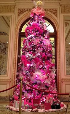 322 Best Hot Pink Christmas Images On Pinterest Time Pink Christmas Tree