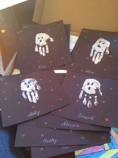 ghost handprints kindergarten halloween project
