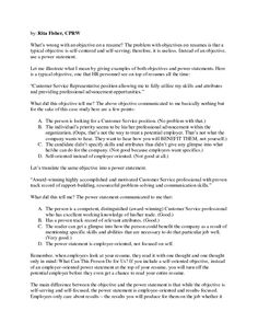 marketing resume objective statements