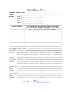 parental release form for photos