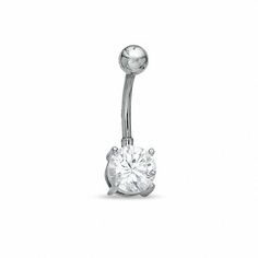 Journey Belly Ring with Clear Cubic Zirconia Jewels Charm Dangle Navel Ring Summer Body Jewelry