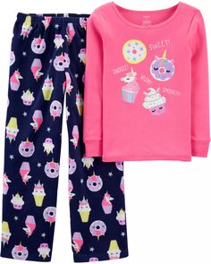 New Carter/'s 3-Piece Polka-Dot Unicorn Pajama Set Girls 6 7 8 12