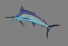 3/" Marlin Sport Trophy Fish Embroidery Patch