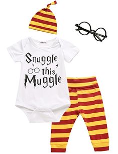 Striped Trousers /& Hat Bow-Knot Headband Baby Gift Set 0-24 Months Borlai 4Pcs Baby Christmas Outfit Letter Print Romper