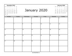 16 best blank january 2020 calendar printable template printable calendar 2020 16