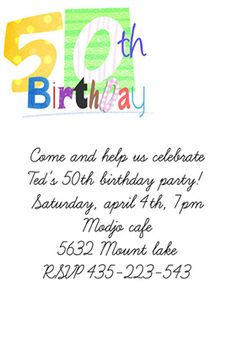 free printable 50th birthday invitations free printable birthday
