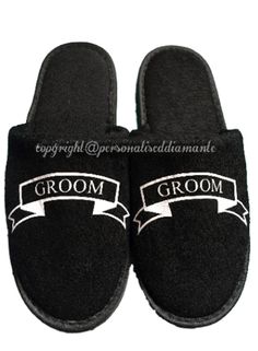 Groom Slippers Black Mens Best Man Groom Gift Slippers Groomsmen Mens Groomsman