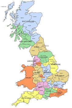 Map of Regions and counties of England, Wales, Scotland Country, England, Wales, Wels, Map Of Britain, Counties Of England, British Isles, England Ireland