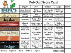 Bar Golf Scorecard Template - FREE DOWNLOAD