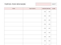 blank revision timetable template