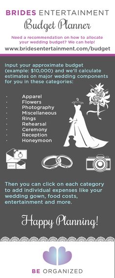 Wedding on a budget? Use the Brides Entertainment Budget tool You - wedding budget estimates Wedding on a budget? Use the Brides Entertainment Budget tool You - wedding budget estimates