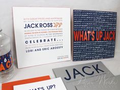 bold and masculine bar mitzvah invitation just like i like my men