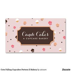 8 Best Business Cards For Cake Decorating And Bakery Images Cute Cupcakes Bakery Pattern Pink Business Card