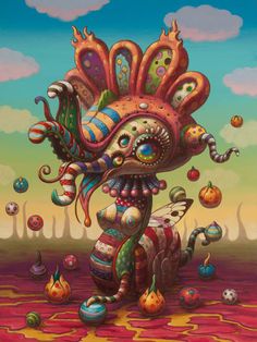happy yoko surrealism holbachie acrylic pop painting trampt surreal ii japanese fantasy contemporary acrylics artists guardado desde toy larger